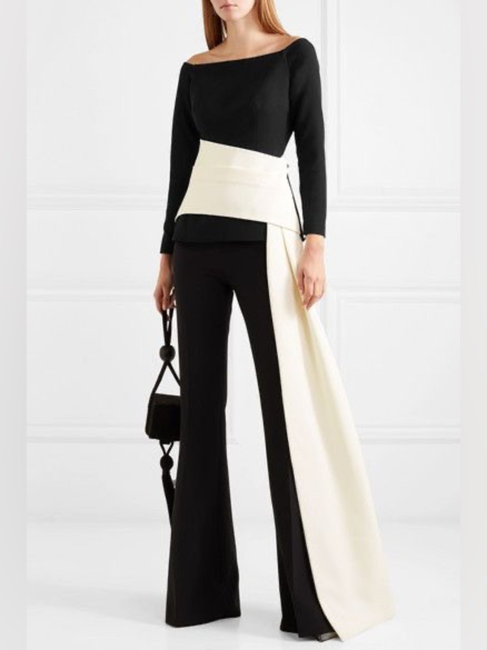 Safiyaa Colette Off-The-Shoulder Draped Cady Top